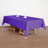 60"x102" Purple Polyester Rectangular Tablecloth