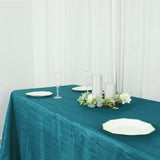 90x132Inch Teal Accordion Crinkle Taffeta Rectangular Tablecloth