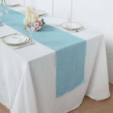 14x108Inch Turquoise Boho Chic Rustic Faux Burlap Cloth Table Runner