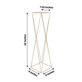 2 Pack | 32inch Gold Geometric Crisscross Metal Frame Flower Stands