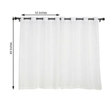 2 Pack | Handmade White Faux Linen Curtains 52x64inch Curtain Panels With Chrome Grommets