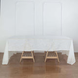 60"x126" White Rectangular Tablecloth, Linen Table Cloth With Slubby Textured, Wrinkle Resistant