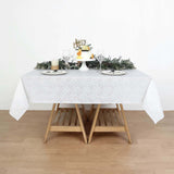 White Square Plastic Table Covers in Lace Design, PVC Waterproof