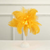 15inch LED Gold Ostrich Feather Table Lamp Wedding Centerpiece