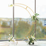 7.5ft Gold Metal Half Crescent Moon Wedding Arbor Frame, Curved Design Arch Flower Balloon Stand