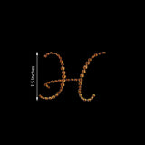 12 Pack | 1.5inch Gold Rhinestone Monogram Letter Jewel Sticker Self Adhesive DIY Diamond Decor - H