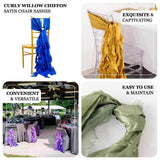 5 Pack Purple Curly Willow Chiffon Satin Chair Sashes