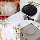 12 Pack | 10inch White Flair Rim Disposable Dinner Plates, Round Plastic Party Plates