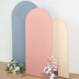 6ft Matte Dusty Rose Spandex Fitted Chiara Backdrop Stand Cover For Round Top Wedding Arch