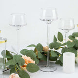 Set of 3 | Long-Stem Clear Glass Tealight Disc Candle Holders