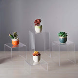 Set of 4 | Clear Acrylic Riser Cake Stand Set, Cupcake Dessert Display Stands - Assorted Size