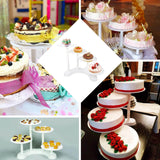 4-Tier Half Moon White Plastic Cake Dessert Stand, 4-Shelf Cupcake Display - 17inch Tall