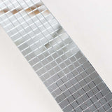 3 Pack Silver Self-Adhesive Glass Mirrors Mosaic Rolls, 9ft Mini Square Real Glass Mirror Tiles