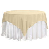 70"x70" Champagne Square Polyester Table Overlay