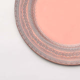 6 Pack | 13inch Blush Rose Gold Boho Lace Embossed Acrylic Plastic Charger Plates