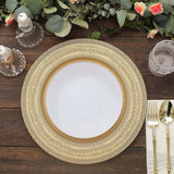 6 Pack | 13inch Gold Rustic Lace Embossed Acrylic Plastic Charger Plates