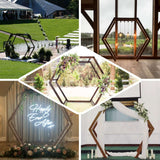 7ftx8.5ft Heavy Duty Wooden Dual Hexagon Wedding Arbor Backdrop Stand