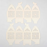 25Pcs Ivory Butterfly Top Laser Cut Lace Print Favor Gift Candy Boxes