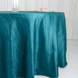 120inch Teal Accordion Crinkle Taffeta Round Tablecloth