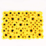 11 Sq ft. | Artificial Sunflower Wall Mat Backdrop, Flower Wall Decor