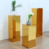 Gold Acrylic Pedestal Risers | Transparent Acrylic Display Boxes