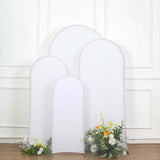 Set of 4 | Matte White Spandex Fitted Wedding Arch Covers