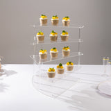 4-Tier Clear Spiral Stairway Acrylic Cupcake Stand, Cake Dessert Display Stand