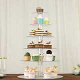 6-Tier Clear Round Acrylic Cupcake Tower Stand, Heavy Duty Cake Stand Dessert Display Film Sheet