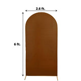 6ft Cinnamon Brown Spandex Fitted Wedding Arch Cover