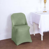 Eucalyptus Sage Green Spandex Stretch Fitted Folding Slip On Chair Cover - 160 GSM