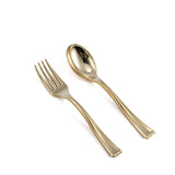 24 Pack | Gold 4inch Heavy Duty Plastic Mini Dessert Spoons, Disposable Silverware