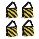 4 Pack | Heavy Duty Black/Yellow Sand Saddle Bag For Backdrop Stands