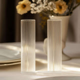 2 Pack Clear Ribbed Candle Holder Glass Shades With Open Ends