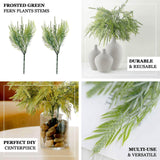 2 Bushes | 15Inch Artificial Sagebrush Fern Stems, Indoor Faux Plants