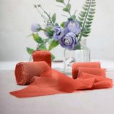 2 Pack 6yds Terracotta (Rust) Silk-Like Chiffon Ribbon Roll#whtbkgd