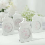 4 Pack | White Resin 4inch Baby Feeding Bottle Picture Frame Party Favors, Baby Shower Favors