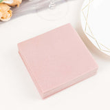 20 Pack | Dusty Rose Soft Linen-Feel Airlaid Paper Cocktail Napkins, Highly Absorbent Disposable