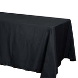 72"x120" Black Polyester Rectangle Tablecloth, Reusable Linen Tablecloth