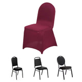 Burgundy Spandex Stretch Fitted Banquet Slip On Chair Cover - 160 GSM