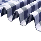 Gingham Chair Sashes | 5 PCS | Navy/White | Buffalo Plaid Checkered Polyester Chair Sashes