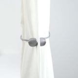 2 Pack | Silver Magnetic Curtain Tie Backs For Window Drapes & Backdrop Panels