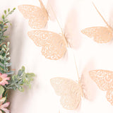 12 Pack | 3D Blush Butterfly Wall Decals DIY Removable Mural Stickers Cake Decorations