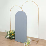 5ft Matte Dusty Blue Spandex Fitted Chiara Backdrop Stand Cover For Round Top Wedding Arch