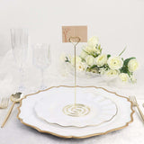 10 Pack | Gold Metal 8" Heart Card Holder Stands, Table Number Stands, Wedding Table Place Card Menu Clips