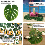 12 Leaves | Green Artificial Decorative Tropical Monstera Palm Leaves