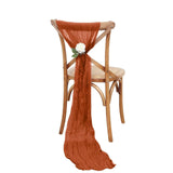 5 Pack Terracotta (Rust) Gauze Cheesecloth Boho Chair Sashes