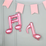 6 Pack | Rose Gold Single & Double Music Note Mylar Foil Balloons