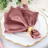 5 Pack | Dusty Rose Premium Sheen Finish Velvet Cloth Dinner Napkins | 20inch x 20inch