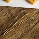 6inch Eco Friendly Twisted Knot Party Picks, Bamboo Skewers, Decorative Top Cocktail Sticks