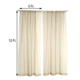 Natural Fire Retardant Sheer Organza Premium Curtain Panel Backdrops With Rod Pockets - 10ftx10ft